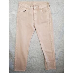 Men's Levi's 501 Size W30/L32 Button Fly Khaki Jeans